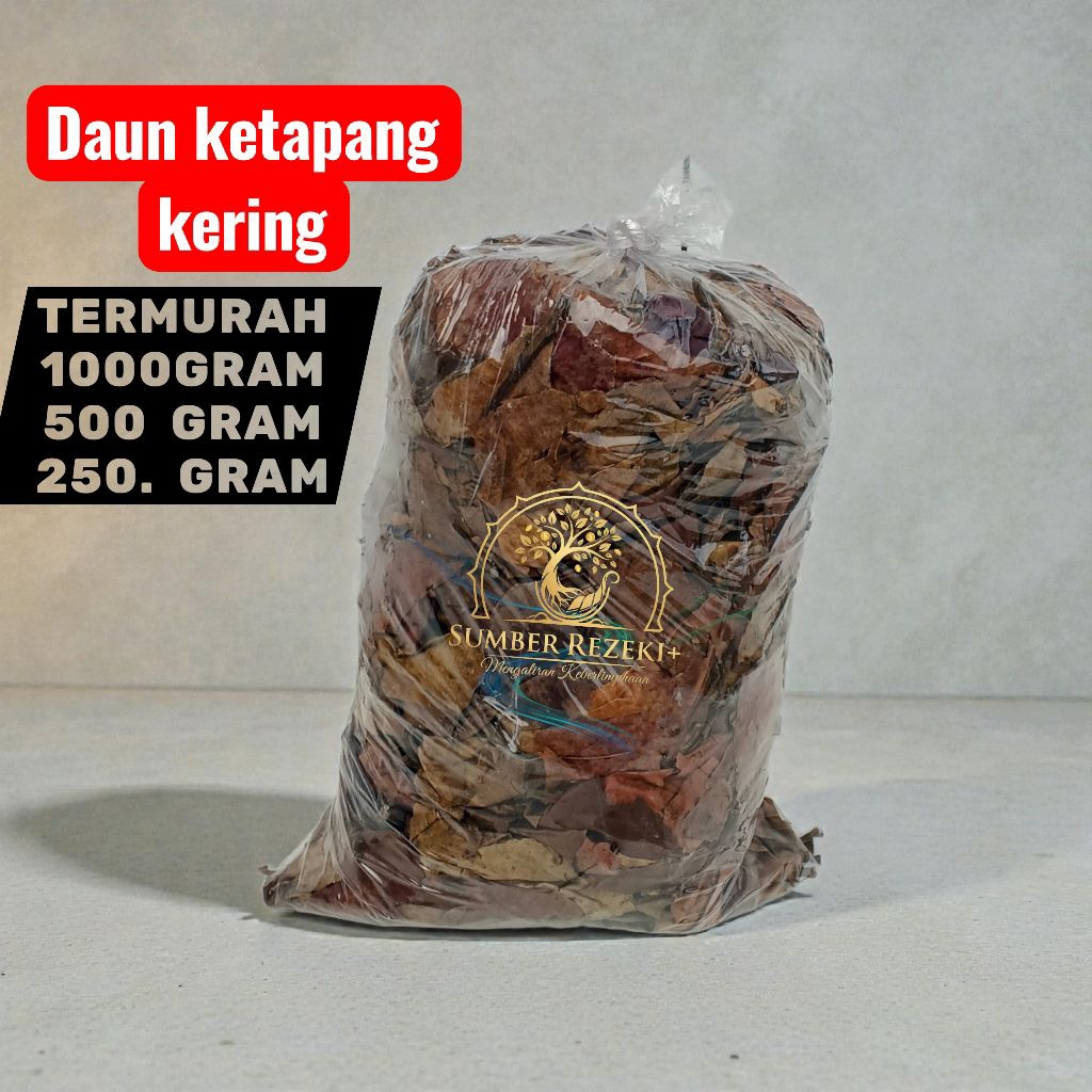 Daun Ketapang Kering Alami | Untuk Ikan Cupang & Aquarium