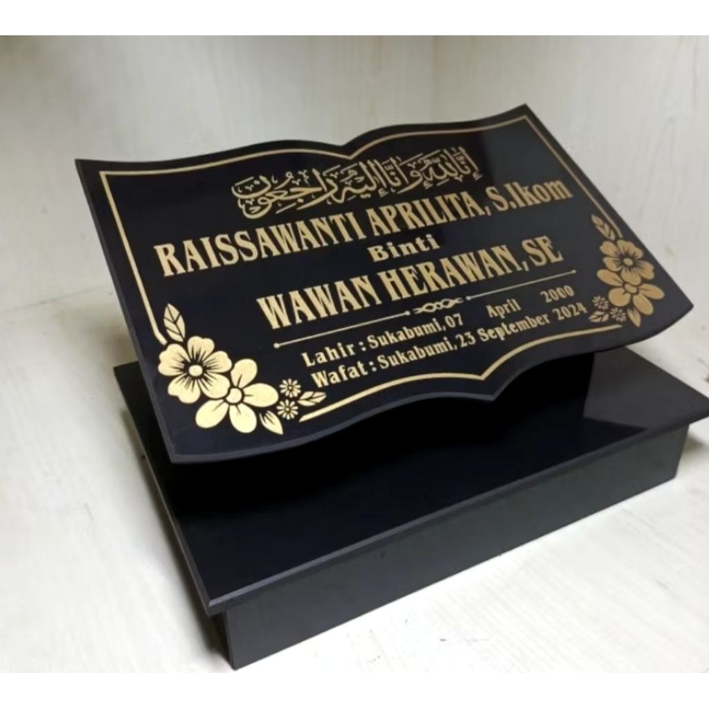 Batu Nisan Rumah Nisan/Dudukan Nisan Full Granit Free Packing Kayu