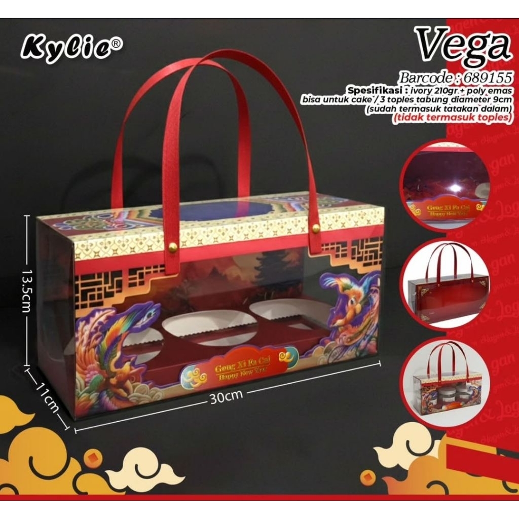 Box kue Lapis/Gulung/bolu / Toples / JAR hampers Imlek CNY