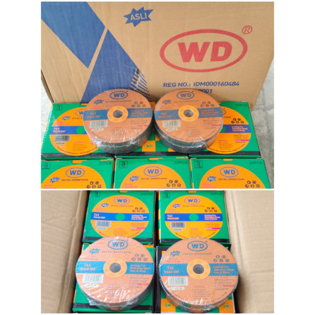 Mata pisau potong besi mata gerinda WD mata cutting pisau potong besi 4in 1dus  isi 30kotak / 600pcs