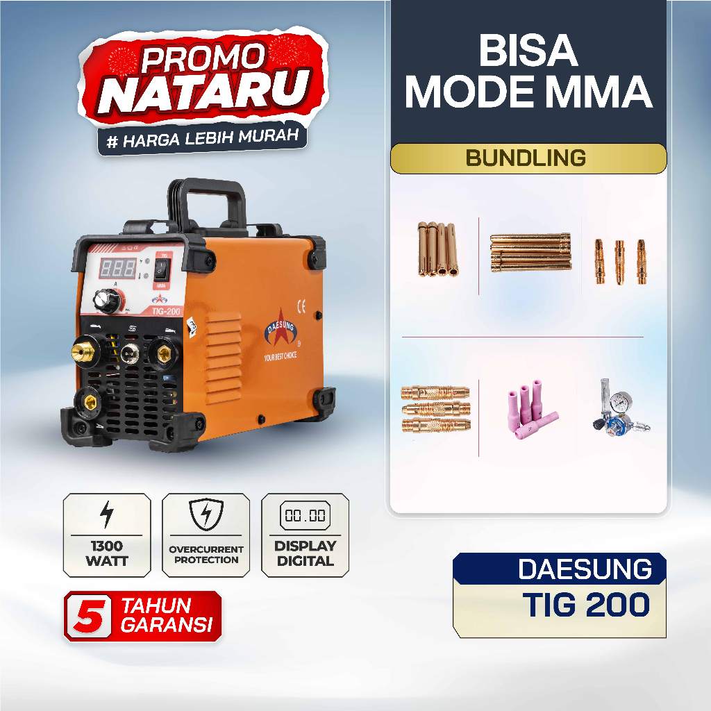 Mesin Las Daesung TIG 200 A MMA Stick Argon Stainless IGBT