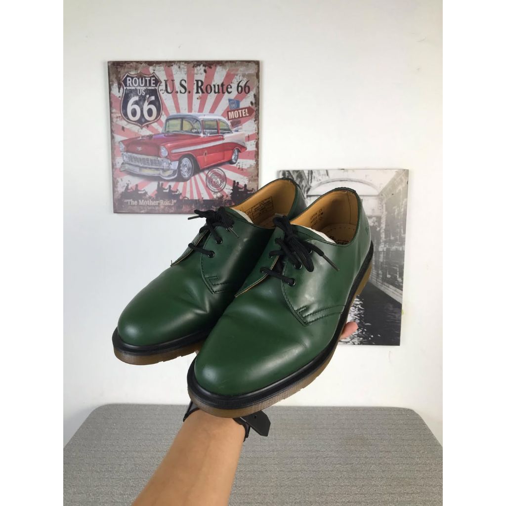 dr martens 1461 Green smooth