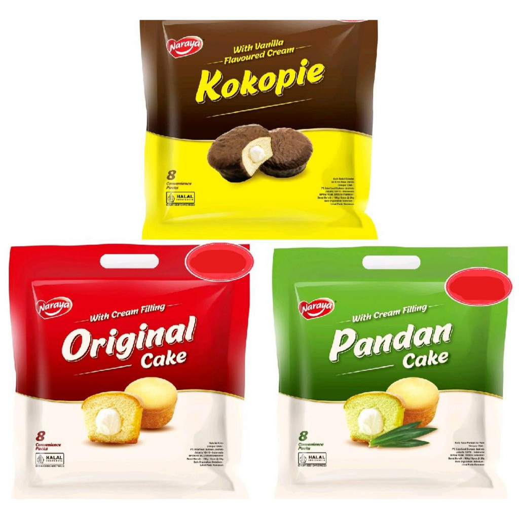 KUE BOLU MUFFIN NARAYA ISI KRIM MUFFIN CAKE ORIGINAL CAKE / KOKOPIE / PANDAN CAKE 160 GR