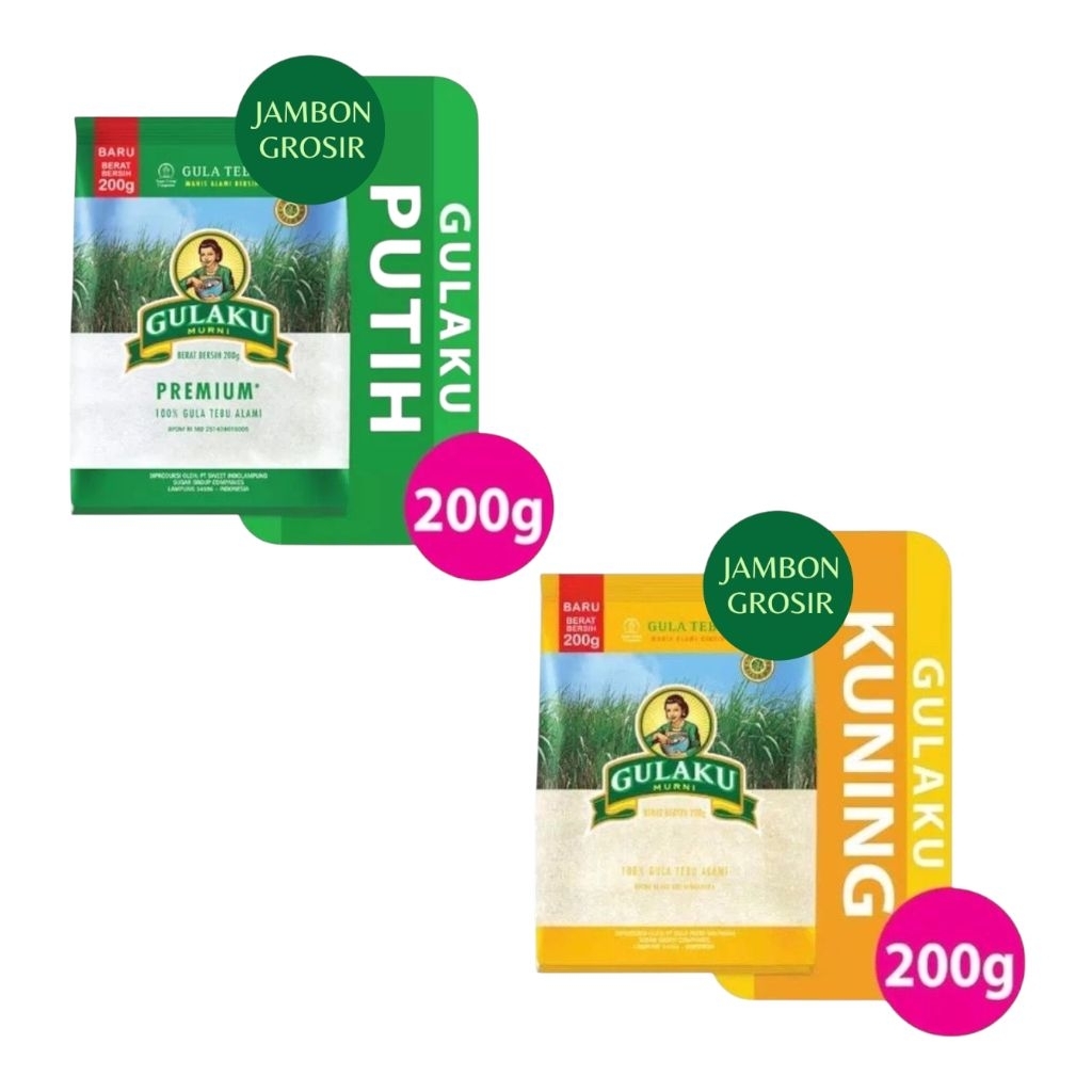 Gula Pasir Gulaku Kuning/Hijau 200 Gram
