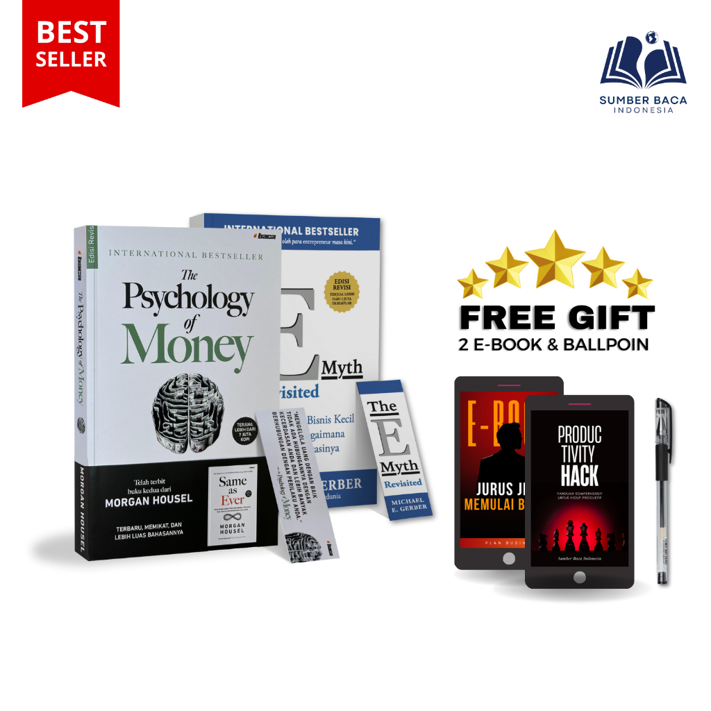 Buku Keuangan & Bisnis: The Psychology of Money + The E-Myth Revisited | Sumber Baca Indonesia