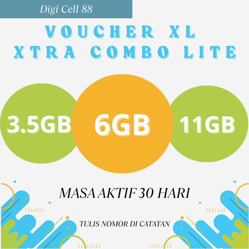 (Fisik/Kirim Kode) Voucher Kuota XL Xtra Combo Lite 3.5GB–11GB 30 Hari | Kuota Data Internet XL Xtra