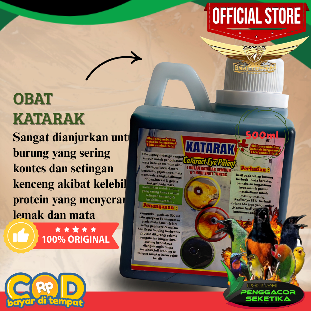 Obat Katarak Patent 500ml untuk semua jenis burung Mengobati mata burung snot Katarak Bengkak