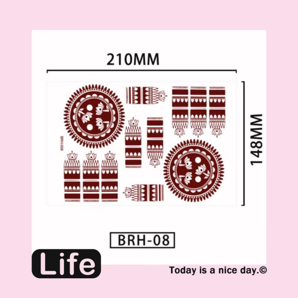 Tato Henna Merah Classic Henna Style Mehndi Style Tato Punggung Tangan Wanita