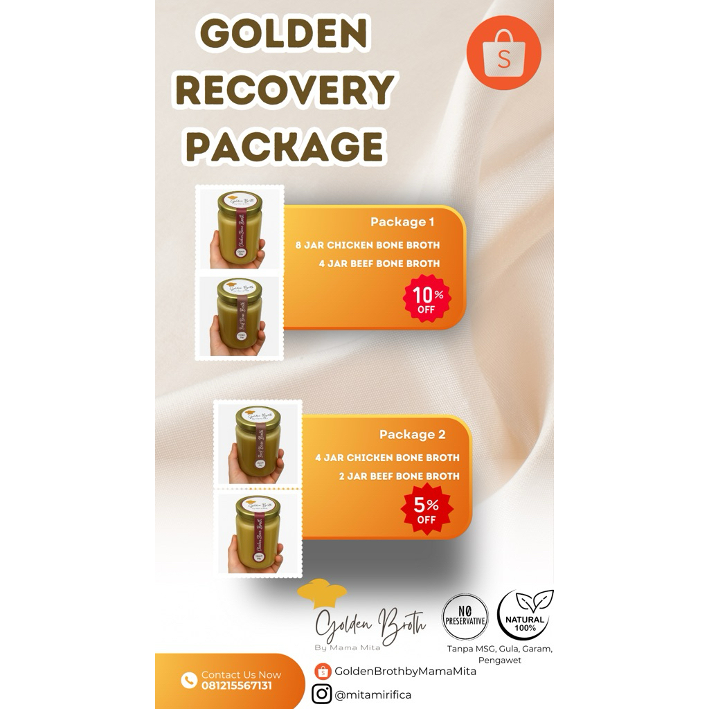 READY STOCK RECOVERY PACKAGE GOLDEN BROTH BY MAMA MITA - premium homemade bone broth - Chicken Bone 