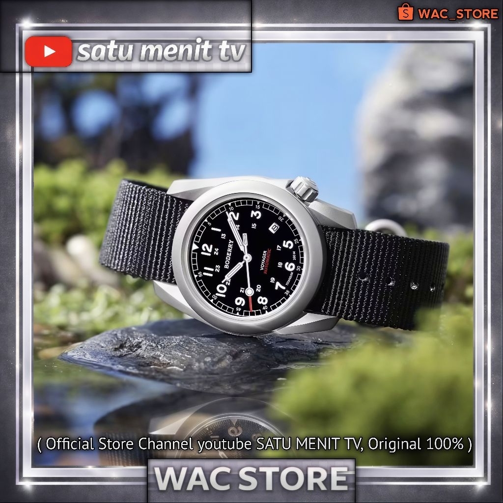 NEW BODERRY VOYAGER FULL TITANIUM TEKSTUR DIAL SEIKO NH35 A AUTOMATIC JAPAN MOV  SAFIR + AR COATING 