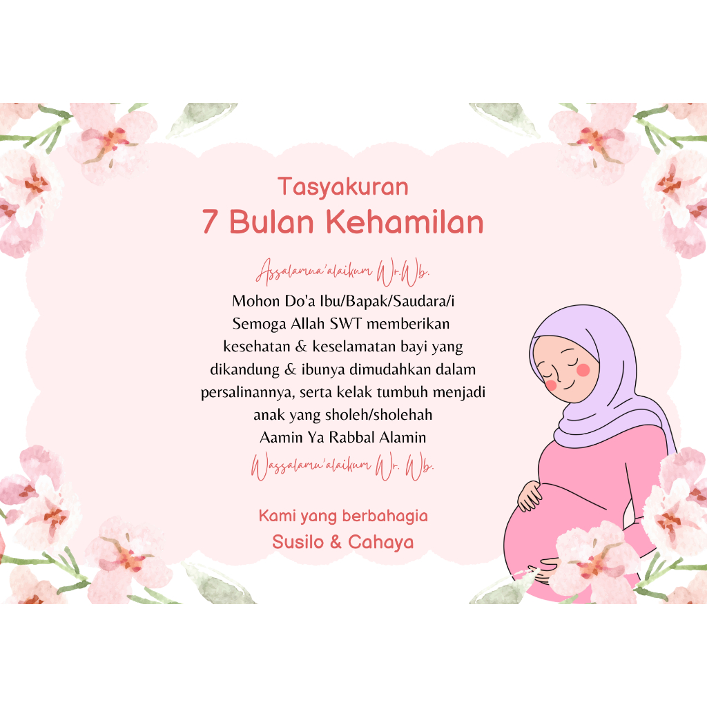 Cetak Stiker /Kartu Tasyakuran 4 Bulanan, Tasyakuran 7 Bulanan Kehamilan, Tasyakuran Kehamilan