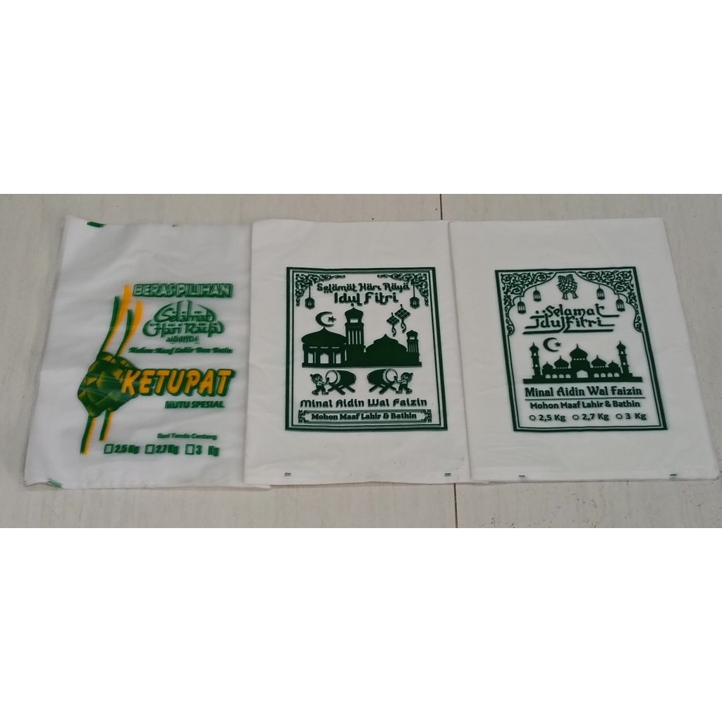 Plastik beras Zakat / Idul Fitri 3 kg isi 50 lembar