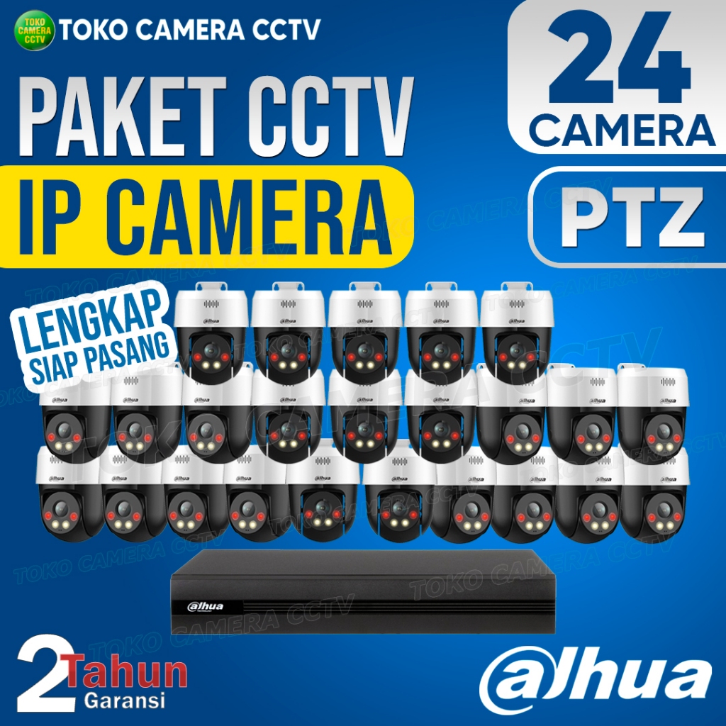 PAKET CCTV IP CAMERA PTZ DAHUA 32 CHANNEL 24 KAMERA