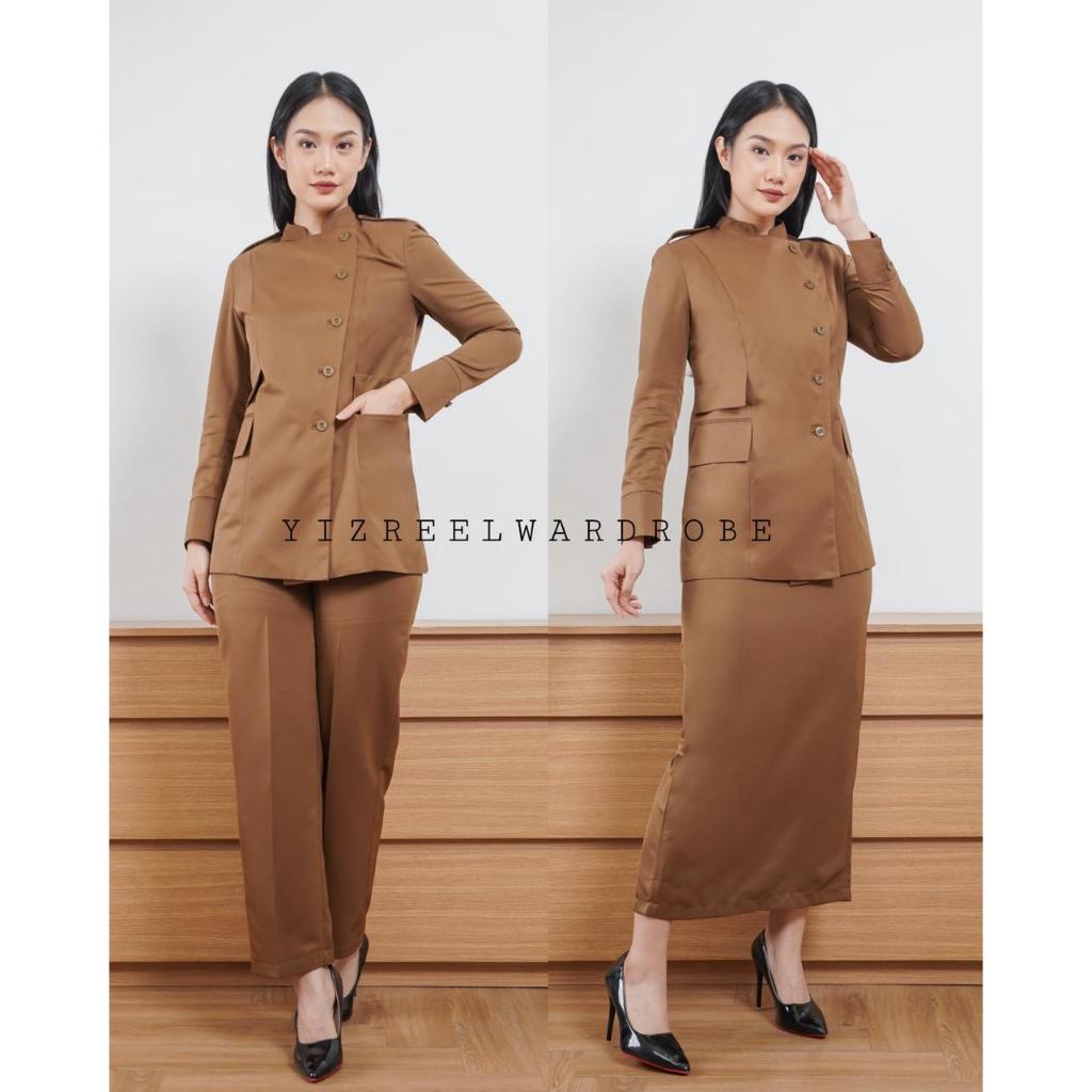 Blazer Wanita / Seragam PNS / Baju Dinas Pemda / Baju Khaki PNS Wanita / Baju Guru Wanita - 7019 Pem