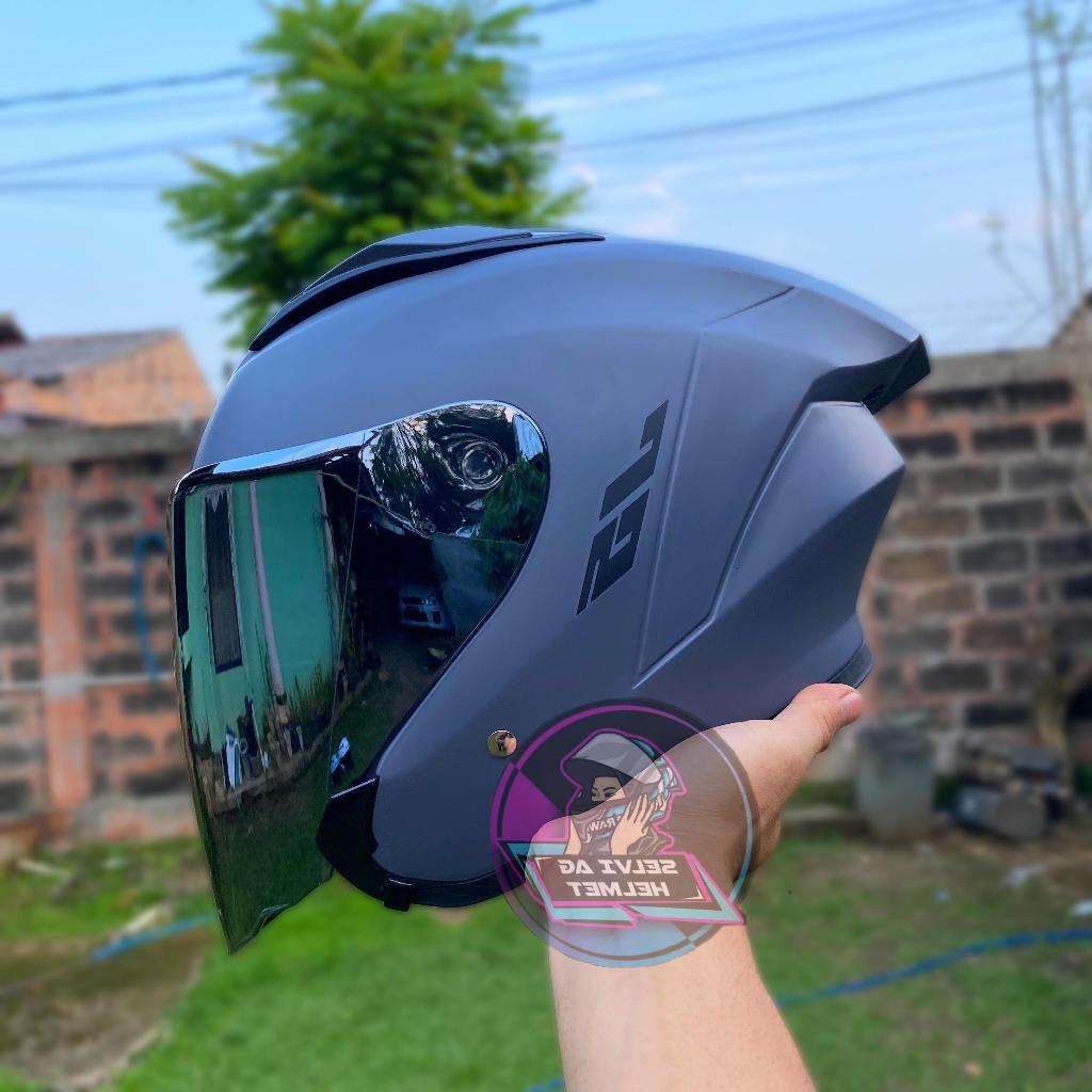Helm Half Face Mla J5 TERBARU KAC SILVER/Helm Half Face Premium SNI Pria Wanita SNI
