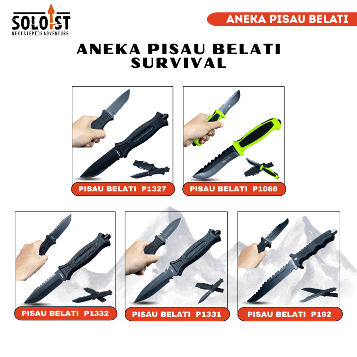 Grosir Pisau Belati Survival kit Camping Outdoor Super Tajam Stainless Steel Kitchen Knife Serbaguna