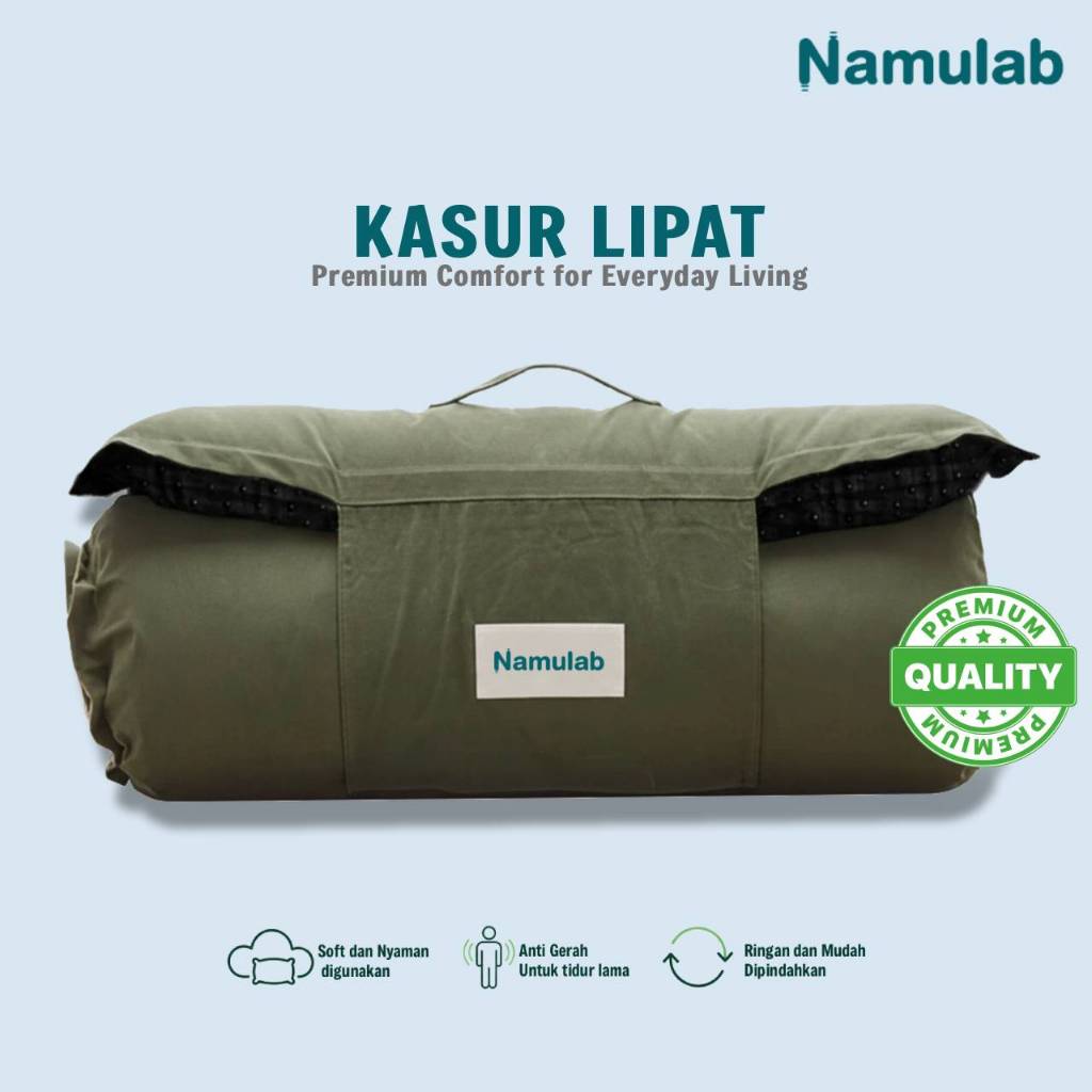 Kasur Lantai Travel Dewasa HDP Lipat Rolling 70x180x3 cm