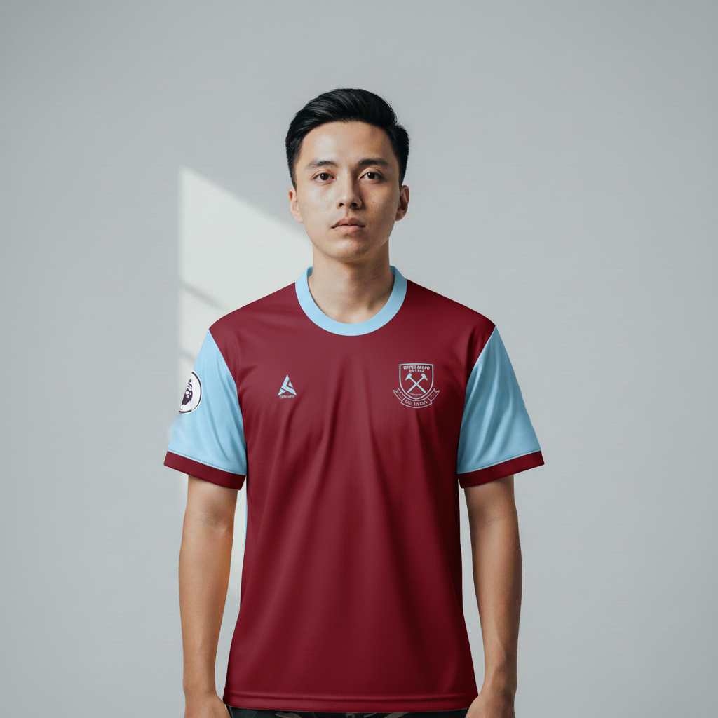 ATHLETIC SPORTWEAR - Jersey Vintage Bola Fantasy West Ham Home 2020-21 Fullprinting Casual - Atasan