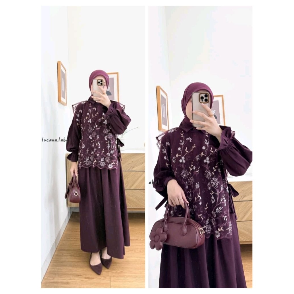 QUINZY SET LOCANA LABEL SETELAN ROK