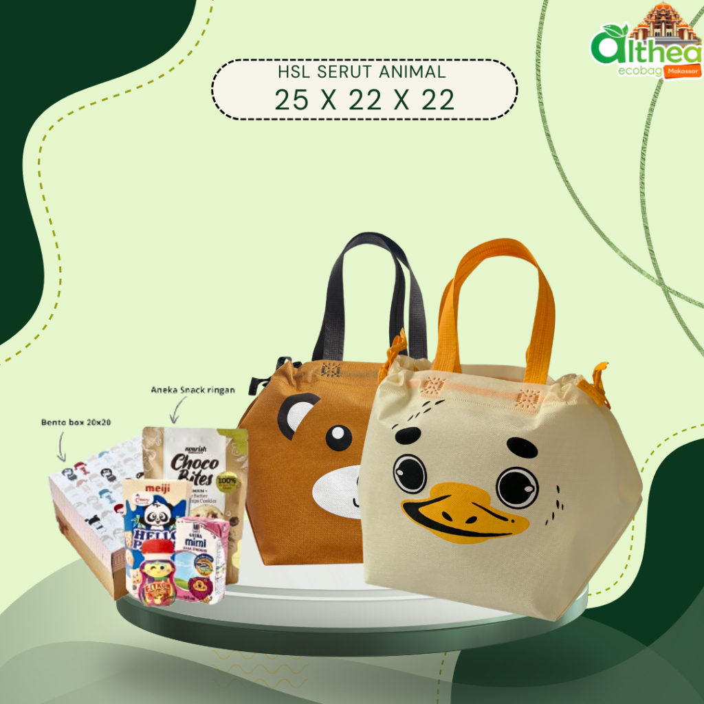 [READY STOK] Ulang Tahun Tas Birhday Animal Goodie Bag Birthday Tas Spunbond Kotak Nasi Animal Tas A