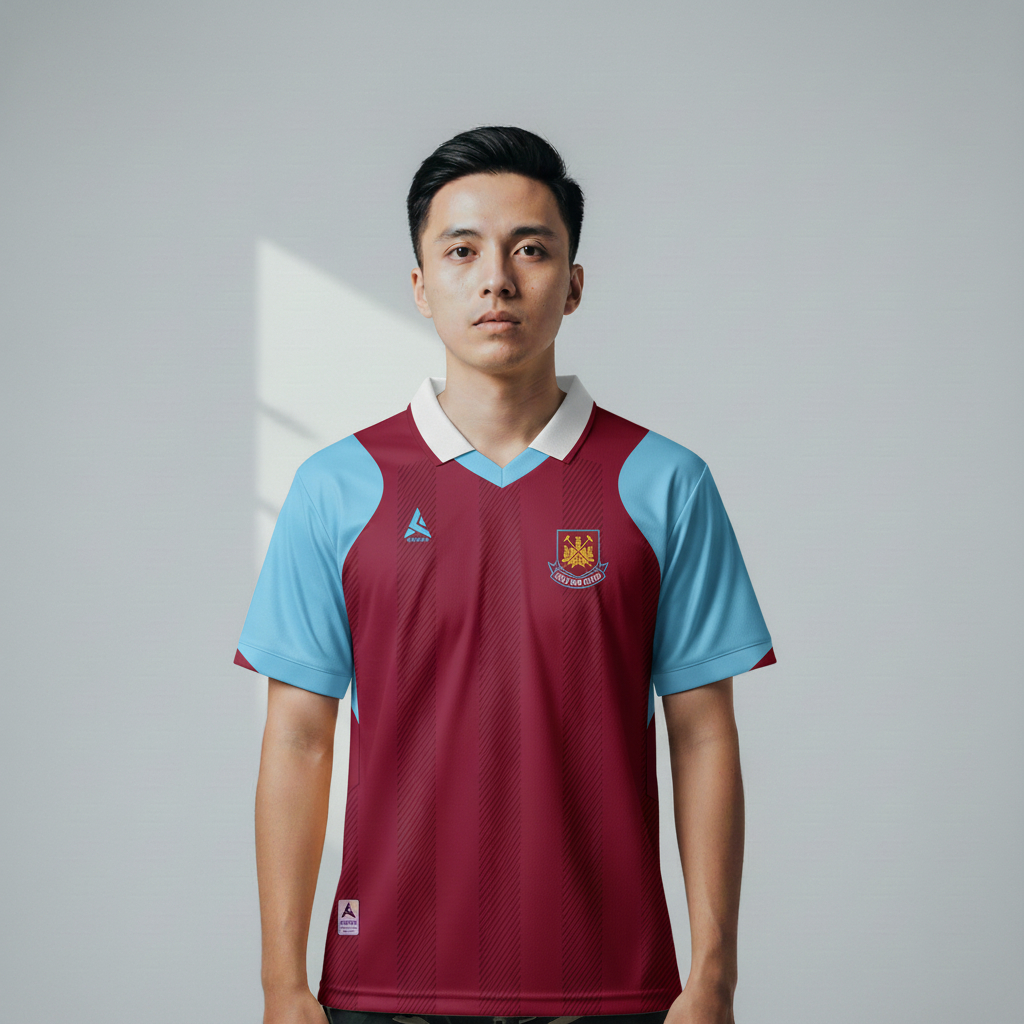 ATHLETIC SPORTWEAR - Jersey Vintage Bola Fantasy West Ham Home 2007-08 Fullprinting Casual - Atasan