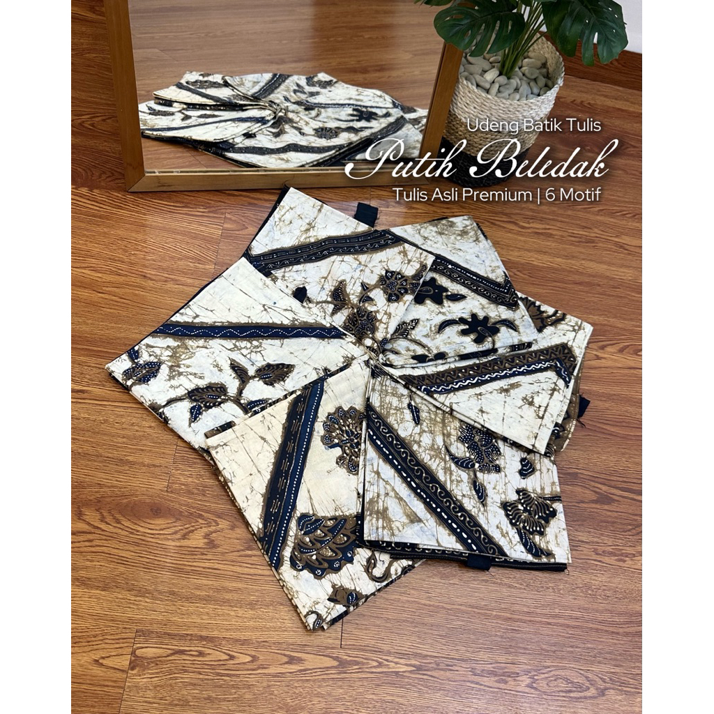 Udeng Lembaran - Destar Batik Tulis Asli - Putih Bledak Premium