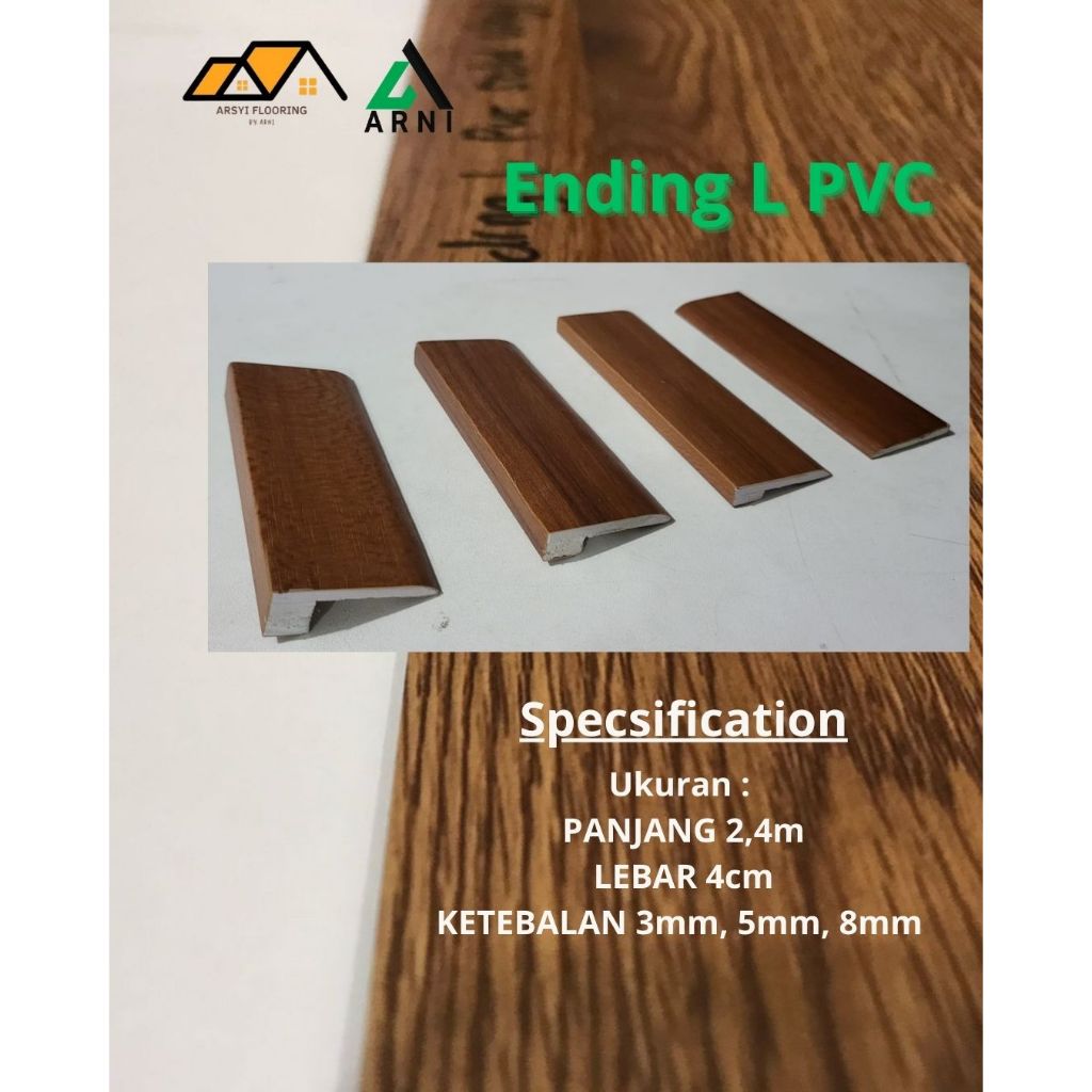 ENDING L PVC|LIST LANTAI MOTIF KAYU