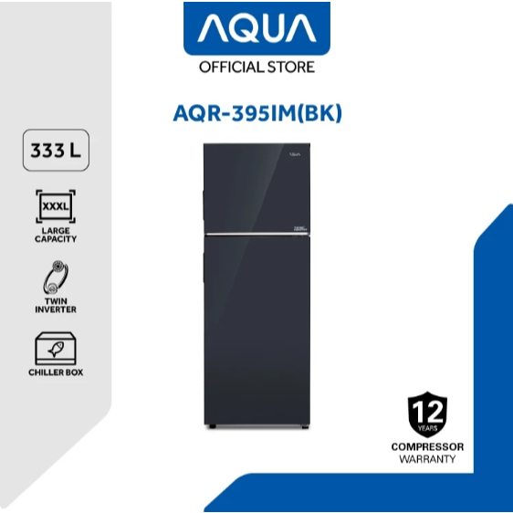 AQUA AQR-395IM(BK) Kulkas 2 Pintu Twin Inverter