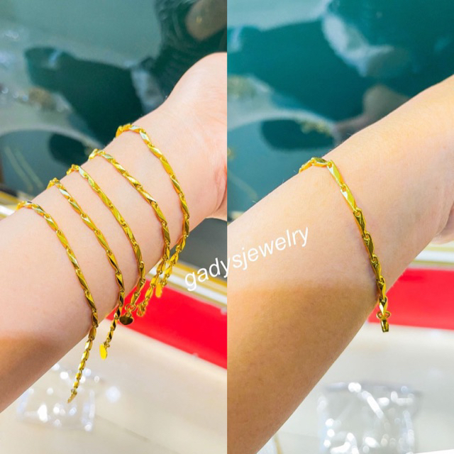 Gelang Padi viral Lapis Emas 24krt Crum Emas Muda 18gram gelang Cewek Replika Premium Gold