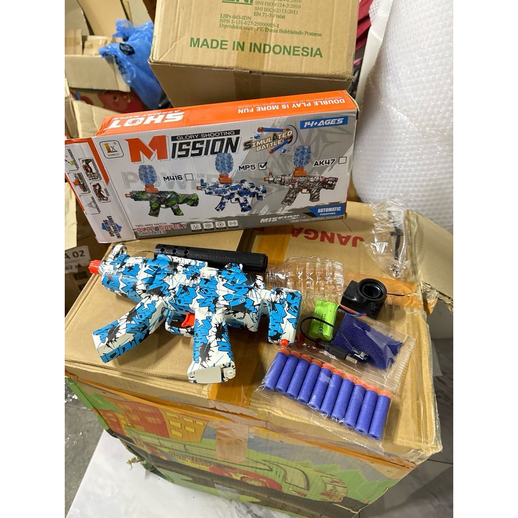Tembakan AK47 MP5 M416 ELECTRIC TOY GN Mainan Water Gel Outdoor Bubble Tembakan Seru Anak