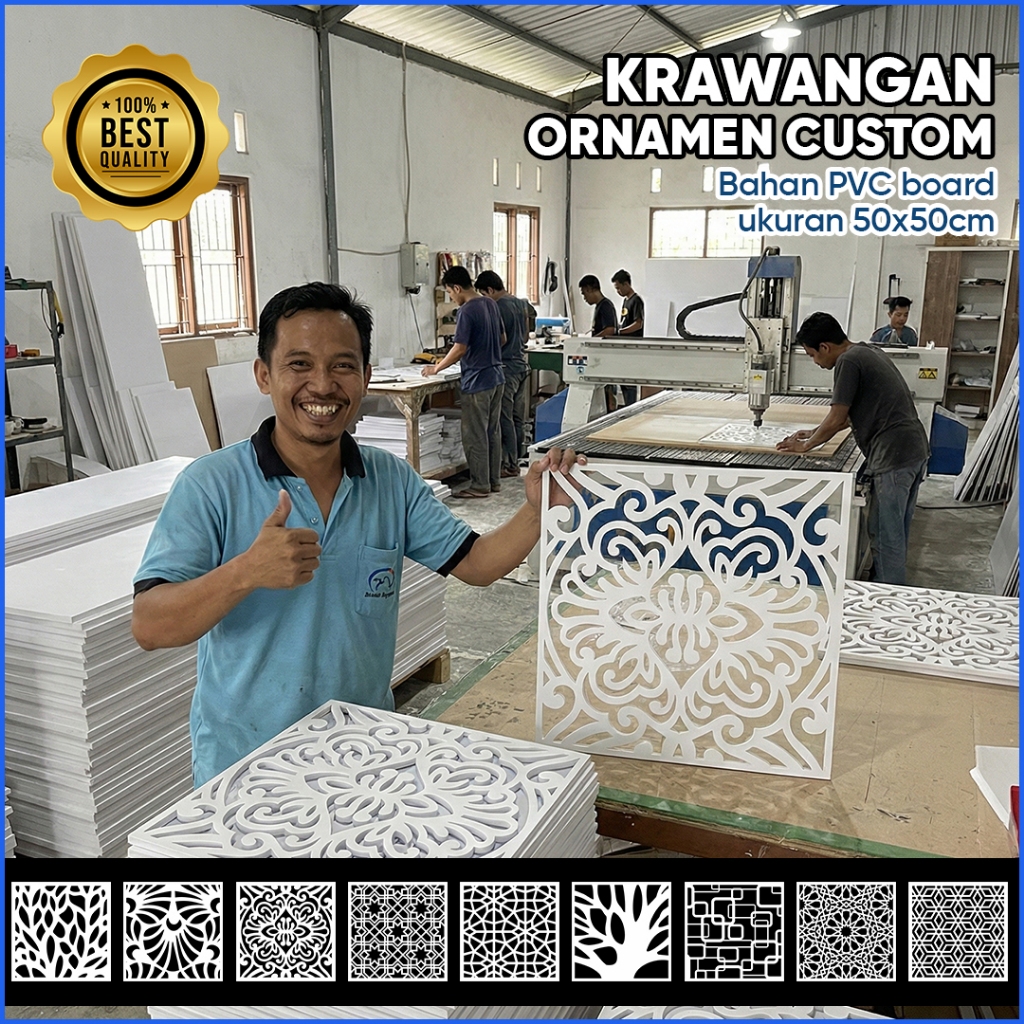 KRAWANGAN PVC BOARD / ORNAMEN PVC BOARD 50CM X 50CM