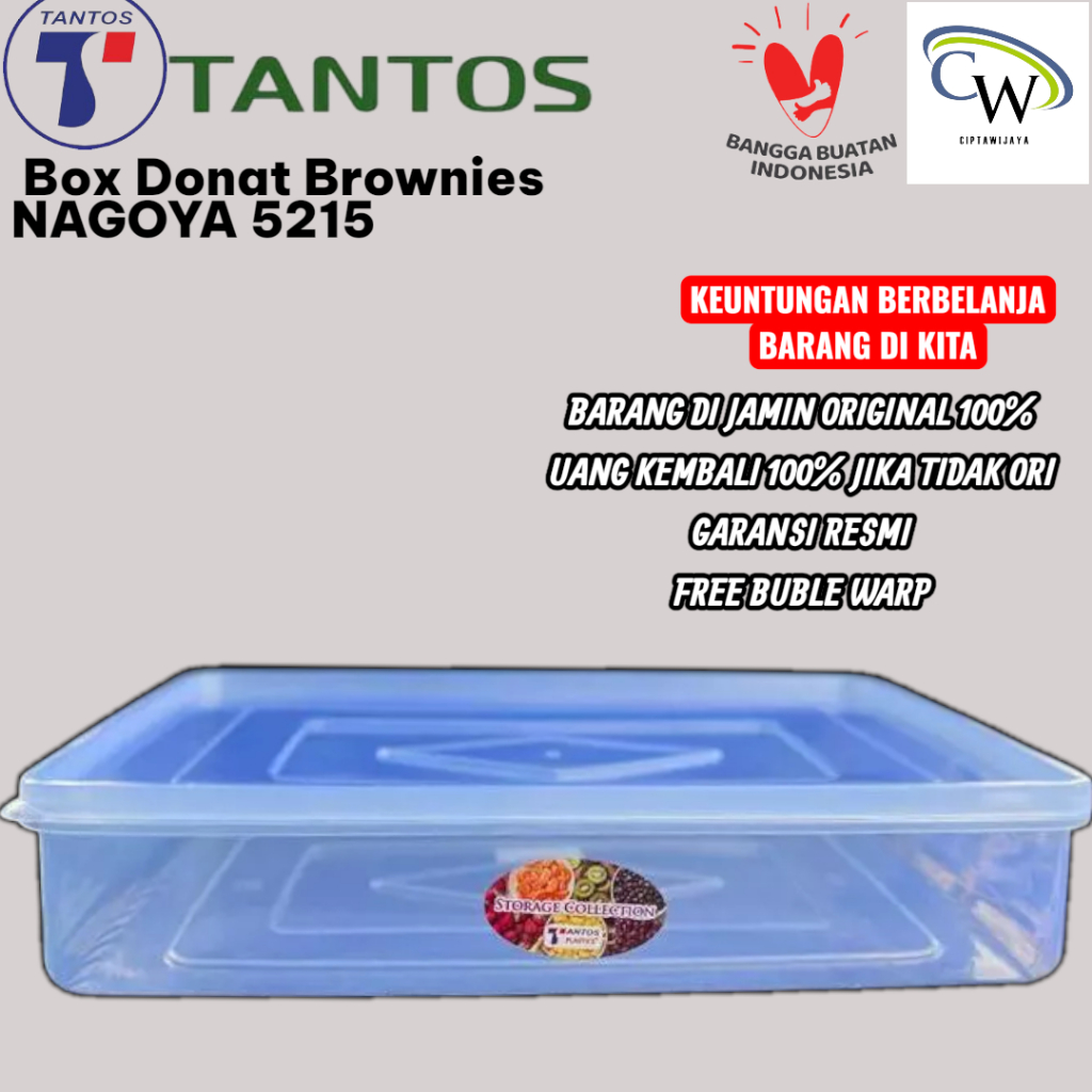 TANTOS Tempat Box Donat Brownies NAGOYA 5215 Plastik Food Grade BPA FREE Aman Untuk Makanan