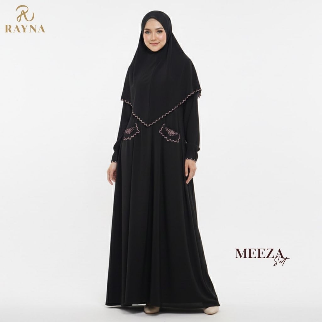 Rayna-Qshel Set Khimar Bordir Premium - Abaya Anti Uv Ori