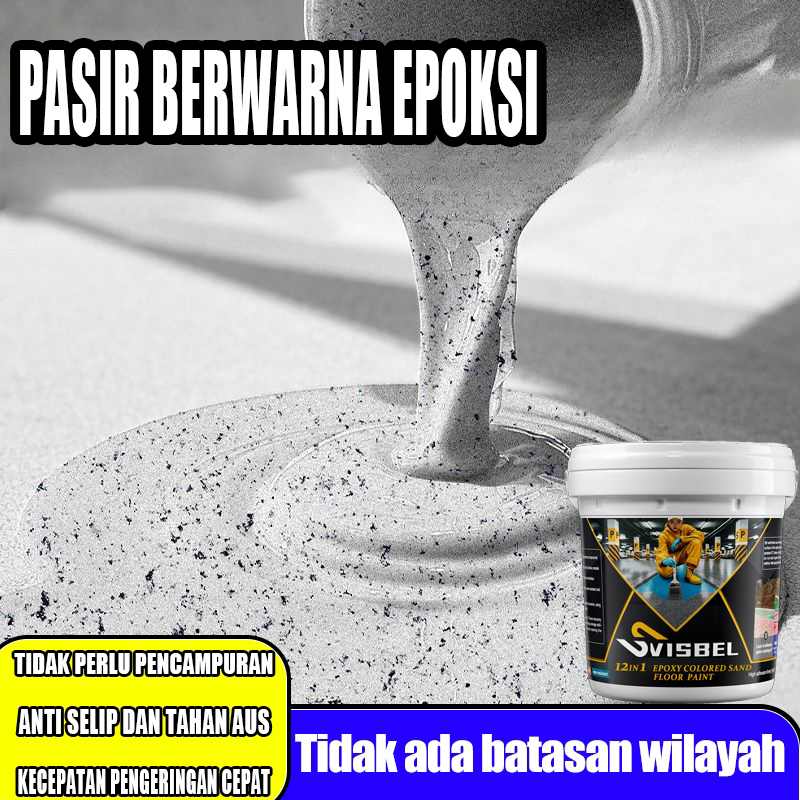 Cat lantai epoxy cat lantai pasir berwarna cat lantai anti luntur dan tahan aus cat bengkel cat lant