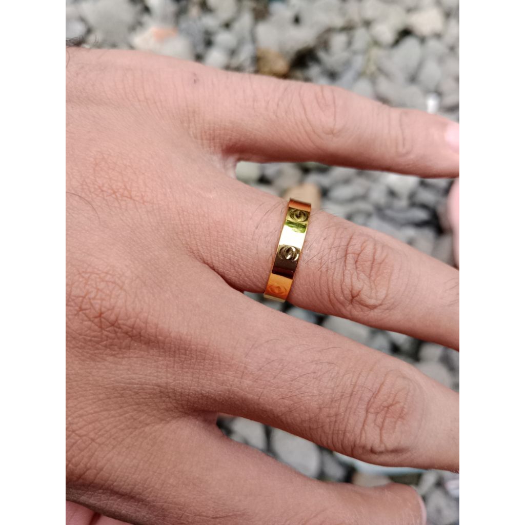 cincin cartier lapis emas bahan perak kode 750%
