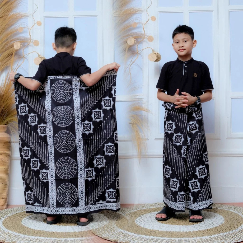 SARUNG SANTRI INDONESIA SARUNG BATIK ANAK LAKI-LAKI SD ATAU SMP MOTIF WAYANG EXCLUSIVE WADIMOR JUNIO