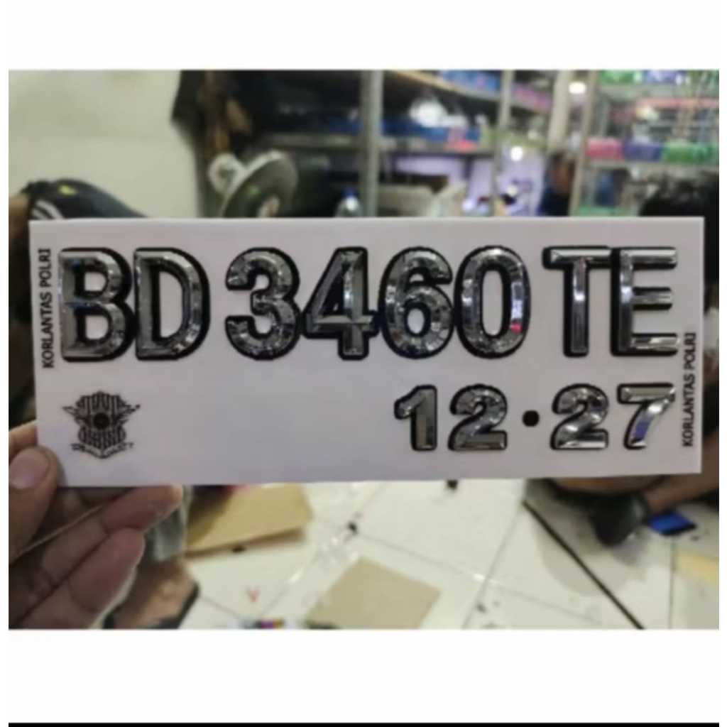 Plat Motor Akrilik Timbul Chrome