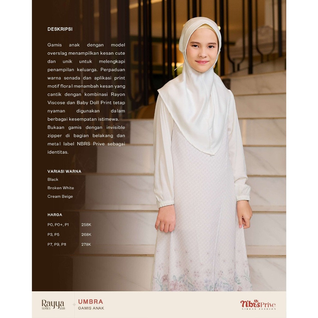 PROMO DISKON 30% GAMIS ANAK PUTIH TERBARU UMBRA BROKEN WHITE BY NIBRAS