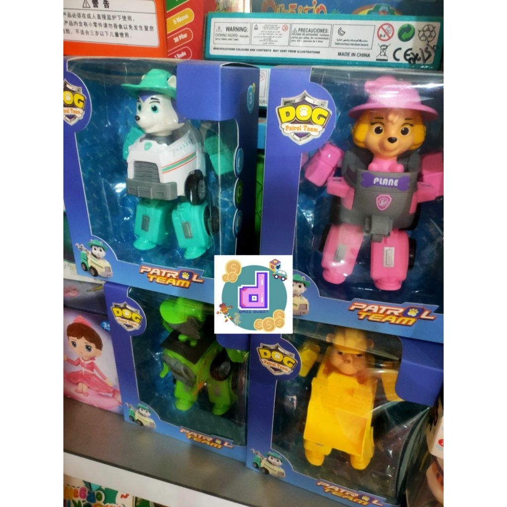 Mainan Dog Patrol/ Mainan Robot Transform/ Mainan Paw Patrol/ Mainan Robot Berubah Bentuk