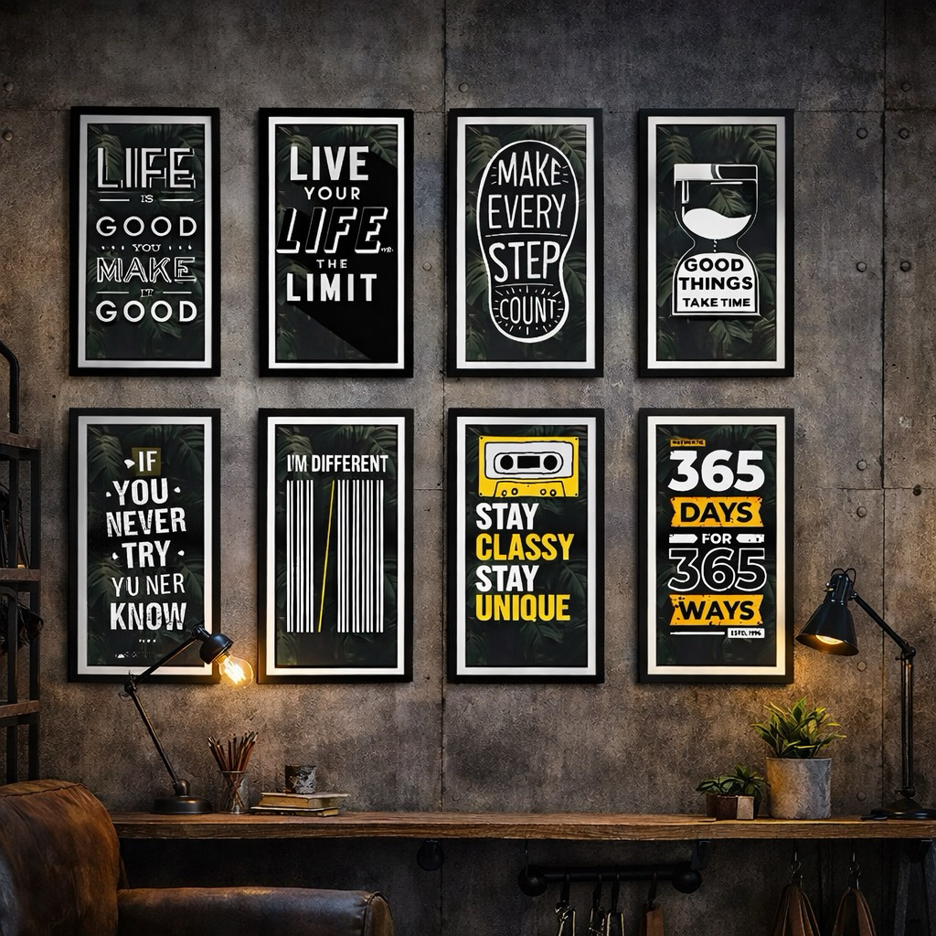 Hiasan Pajangan Dinding Wall Decor Poster Kayu Quote Monstera man Dekorasi Kamar Cowok Rumah Cafe