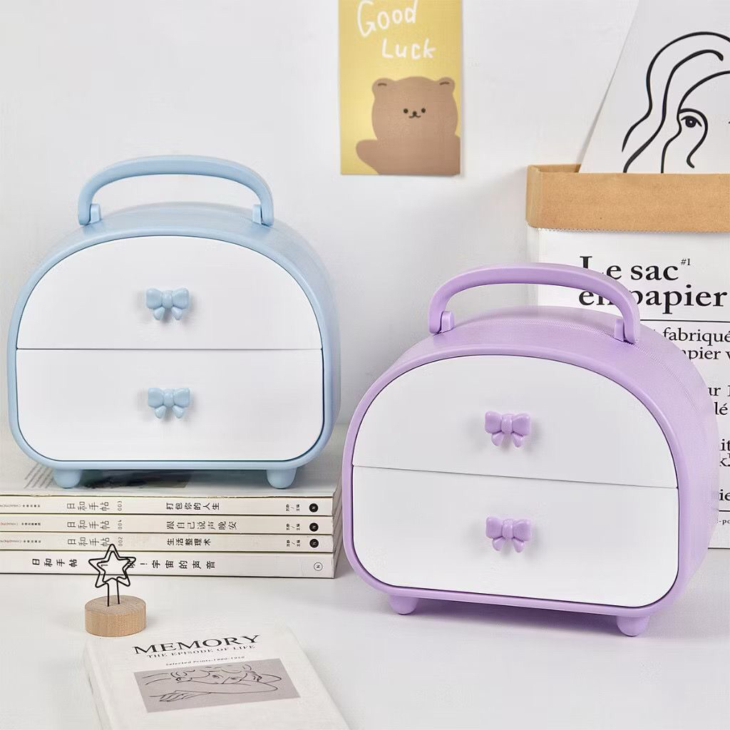 Laci Mini Aesthetic Lucu Tempat Alat Tulis Perhiasan Kosmetik Rak Susun Organizer Meja