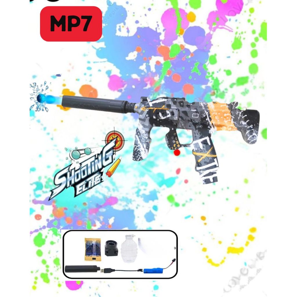 Mainan Tembakan Anak WGG MP7 Assault Rifle Water Gel Blaster Scar Gun Watergel