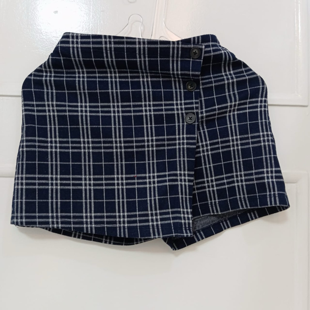 Rok celana kotak-kotak anak perempuan skort anak perempuan