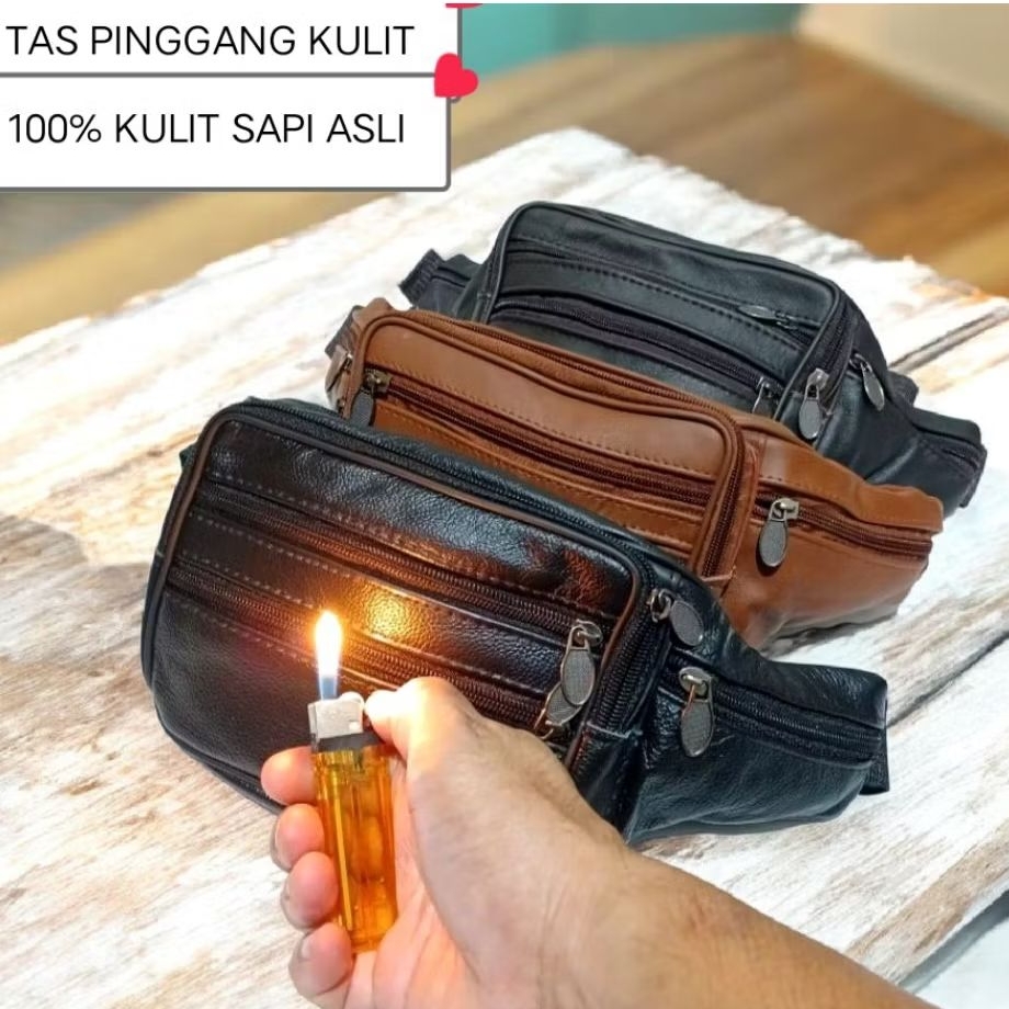 WAISTBAG TAS PINGGANG KULIT SAPI ASLI TAS SLEMPANG KULIT 100% TAS KULIT GARUT