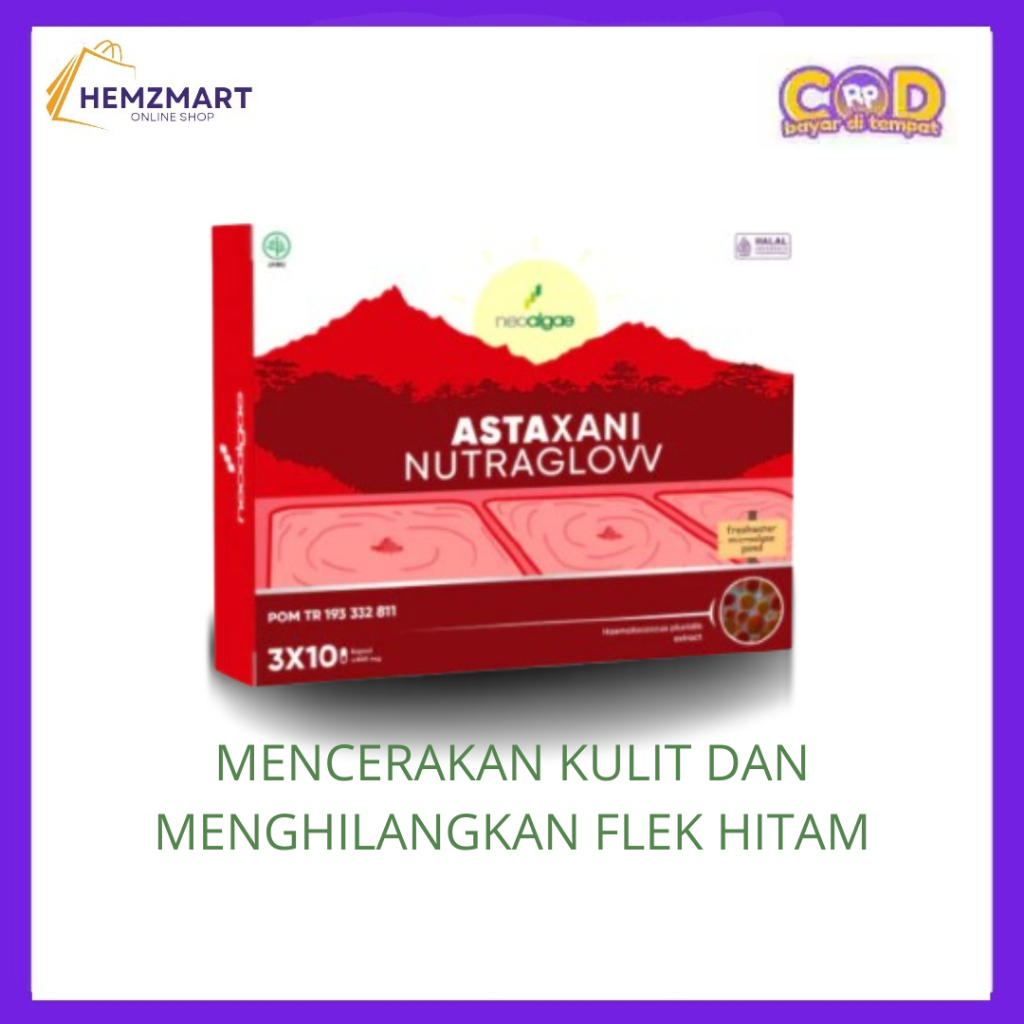 Astaxani Nutraglow Extract Astaxanthin 10 Mg Mencegah Penuaan Dini Nutrisi Kulit Suplemen Kecantikan