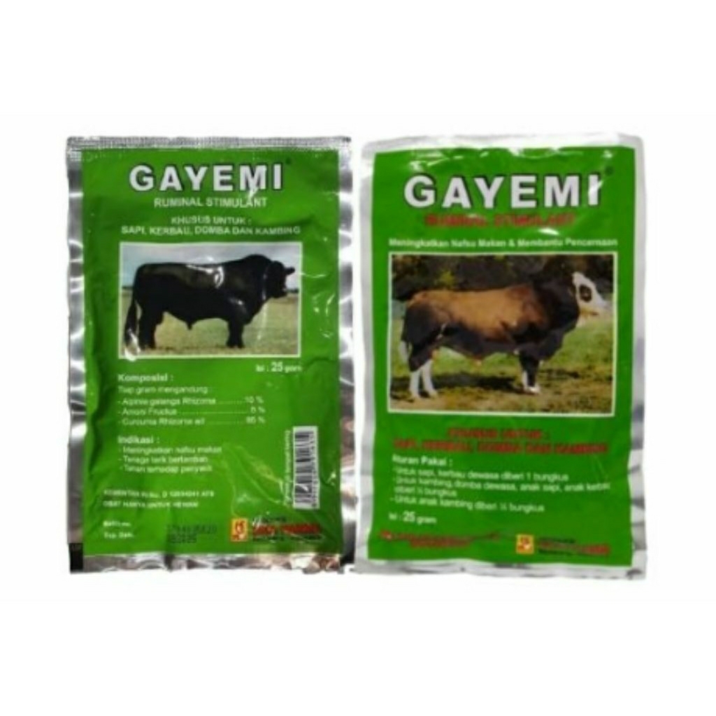 Gayemi jamu sapi kambing penggemukan daya tahan