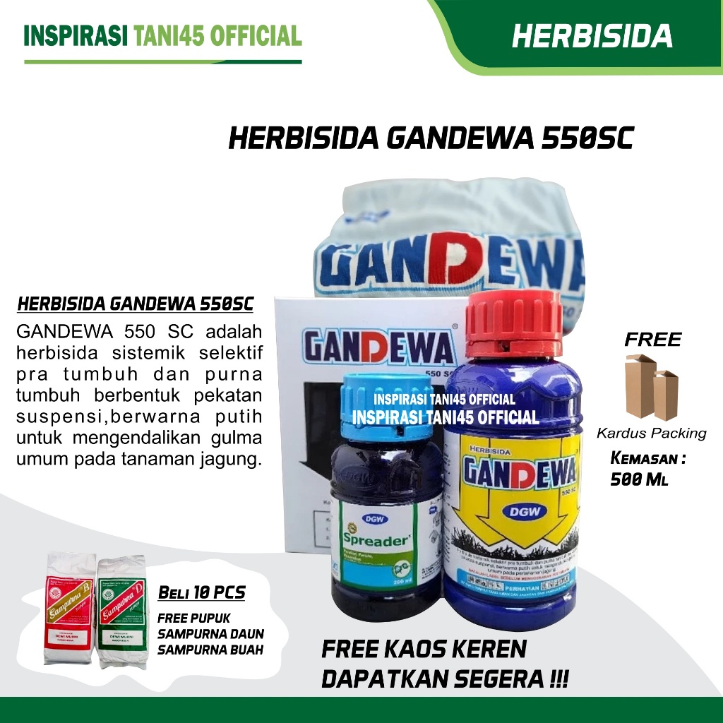 Herbisida Gandewa 500 SC Kemasan 500 ml/Gandewa 500 SC Kemasan 500 ml/Paket Obat Gulma Jagung