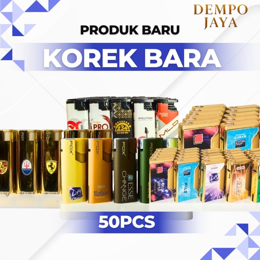 Korek Api Bara Gas 50PCS – Korek Api Gas Isi Ulang Api Biru – Korek Las Mini Serbaguna