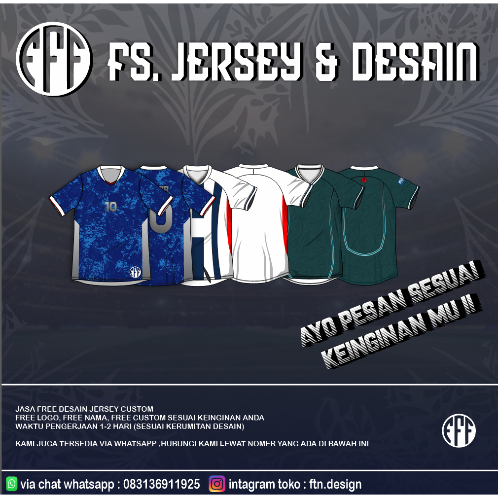 JASA DESAIN JERSEY PRINTING | FREE DESAIN | FREE LOGO | FREE NOPUNG | FREE CUSTOM JERSEY