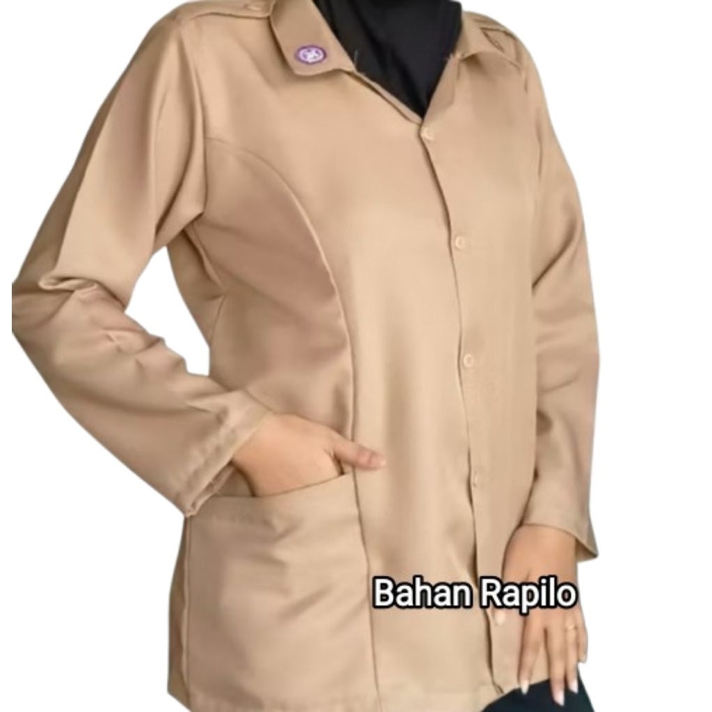 Baju Pramuka Guru wanita Pembina Putri Dewasa Bahan Rapilo Larici